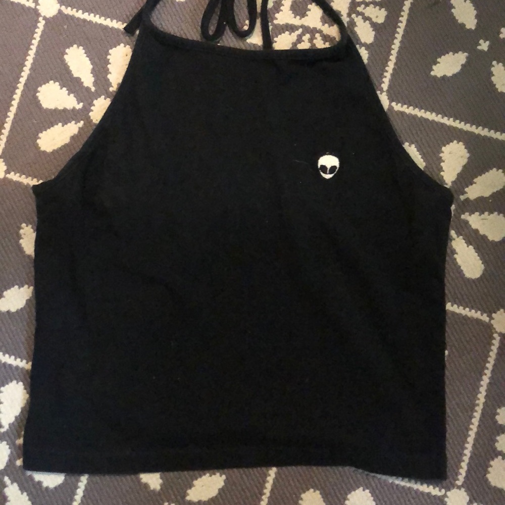 Black halter top with alien on it! Brandy Melville